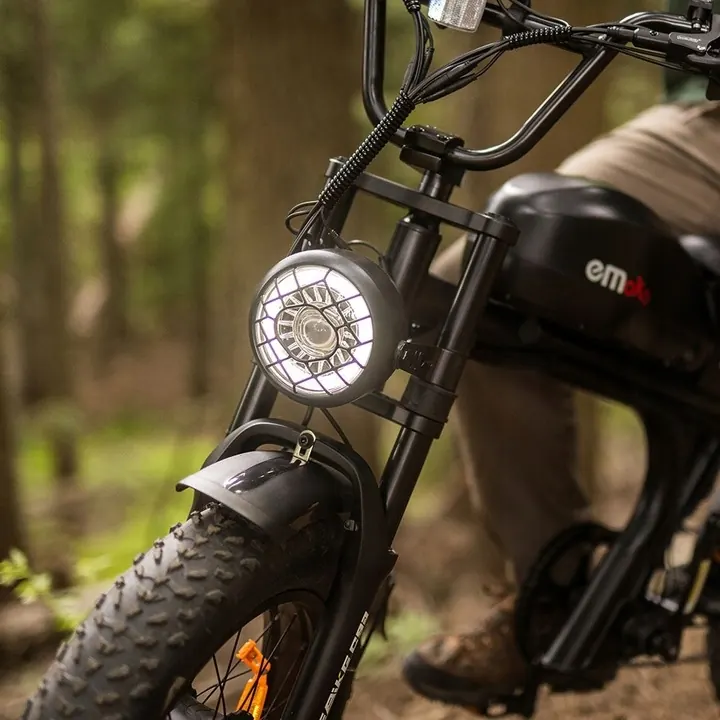 EMOKO C93 electric bike in black colour with fat tires