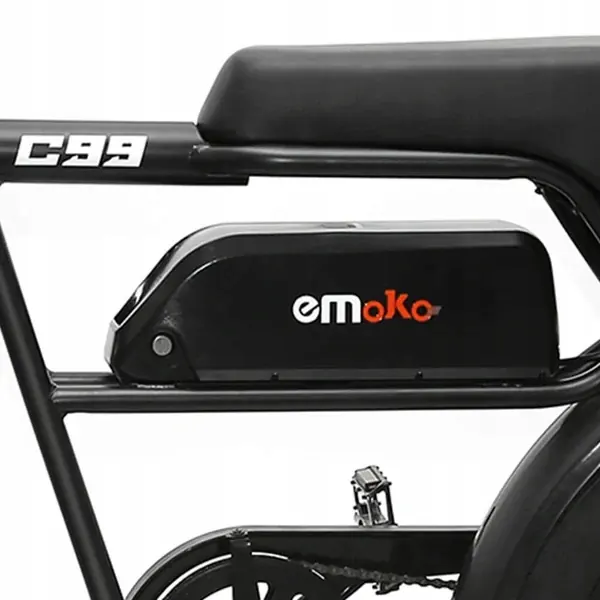 Black EMOKO C99 electric bicycle with 20AH battery and 250W motor