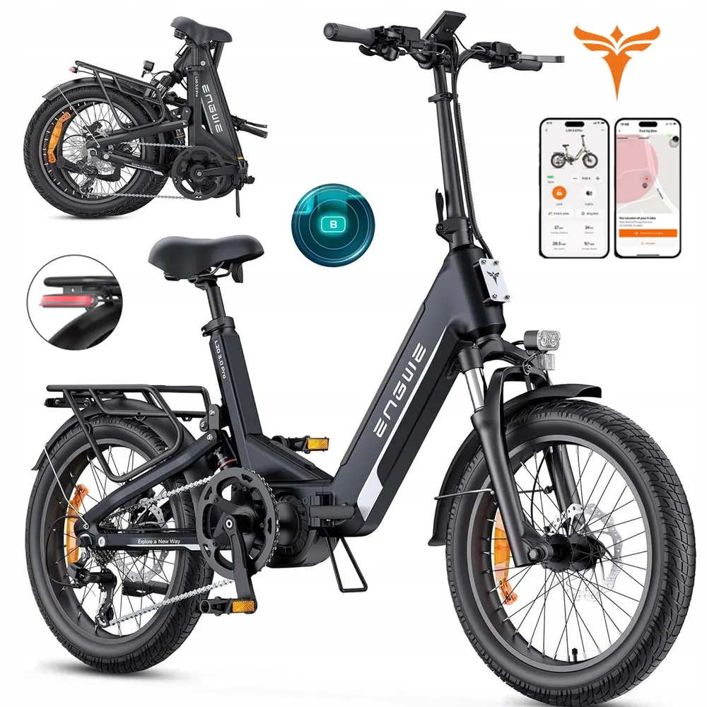 ENGWE L20 3.0 Pro folding electric bike in black with 20-inch wheels