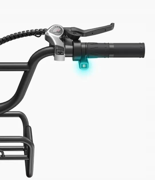 Close-up of 20 inch fat tire on ENGWE L20 BOOST electric bike