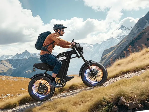 Black electric fat bike 250W 48V 31.5Ah with 20x4.0 inch tires