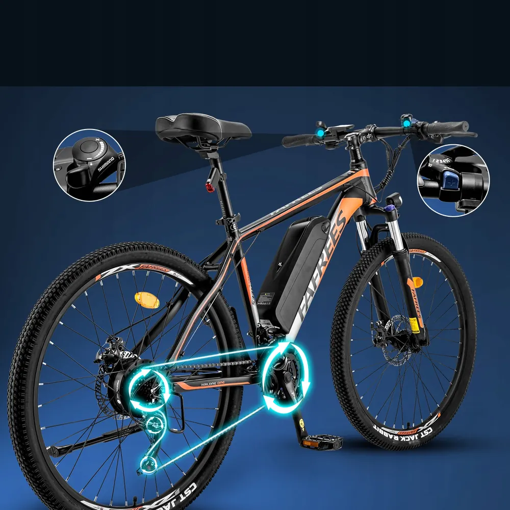White FAFREES 26 Hailong One e-MTB with 36V 13AH battery