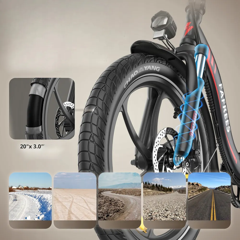Fafrees F20+ 250W motor provides efficient electric assistance.