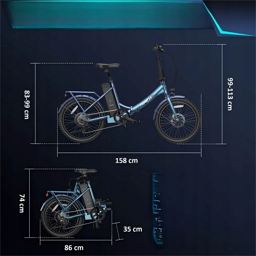 FAFREES F20 Lasting e-bike fits users from 155 cm to 195 cm tall