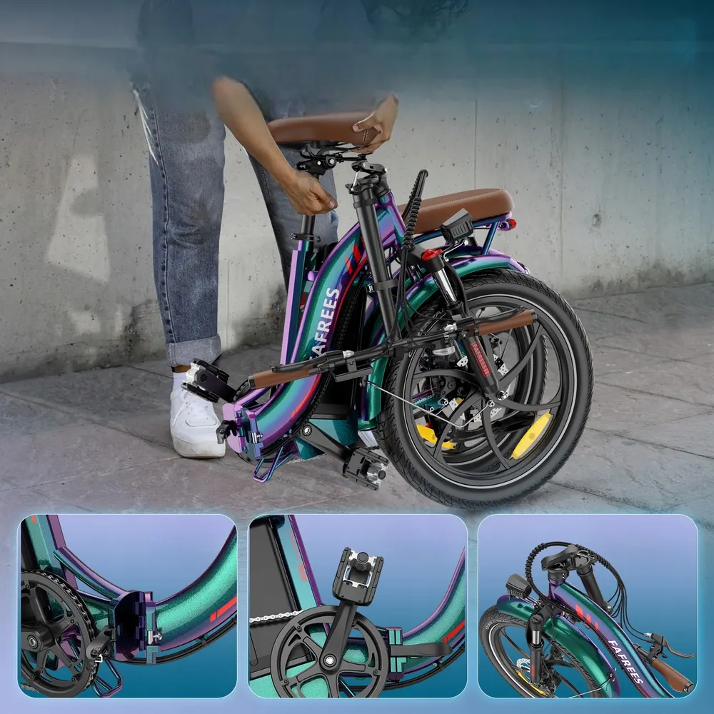 Fafrees F20+ Pro folding e-bike with mechanical disc brakes for reliable stopping