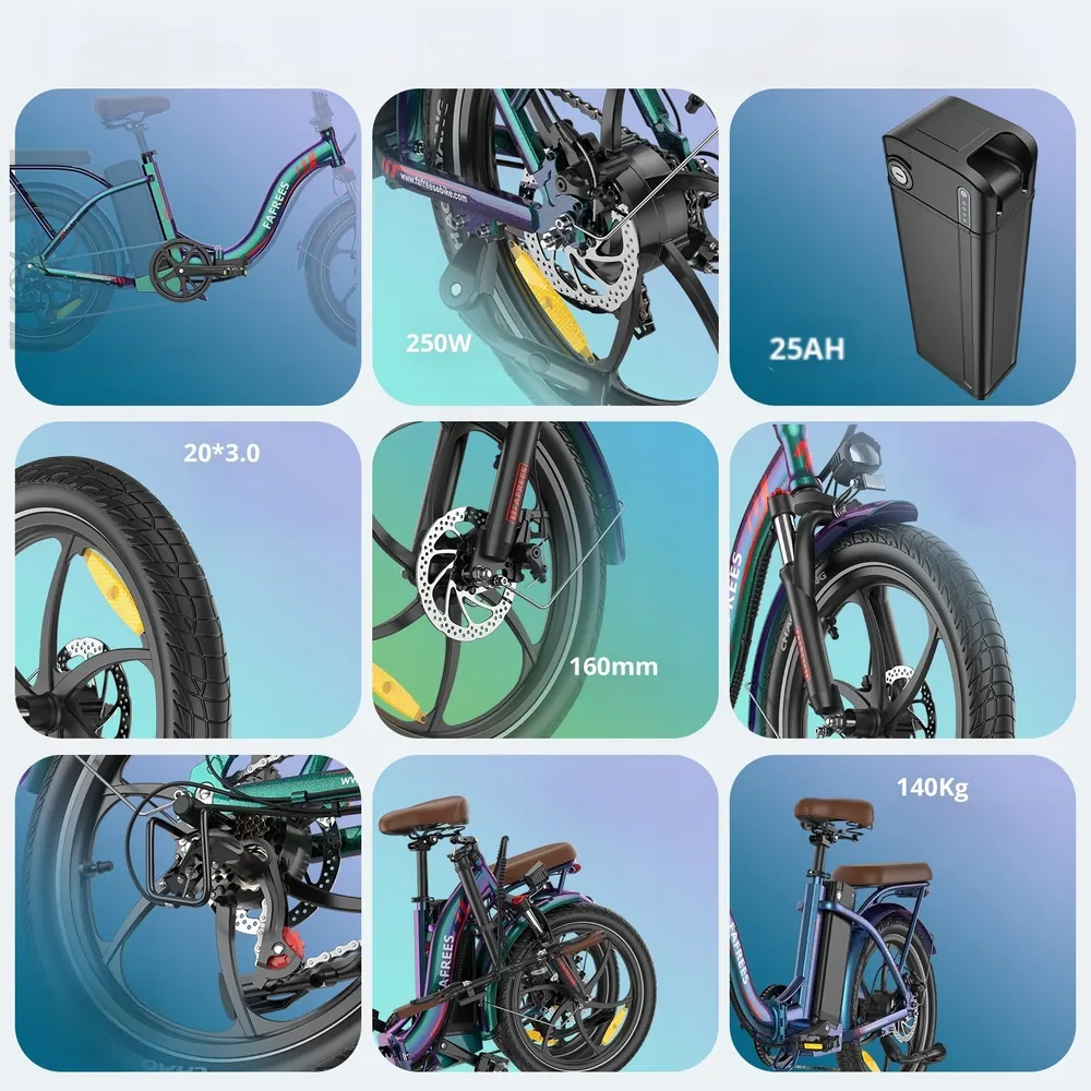 Fafrees F20+ Pro folding e-bike with 250W motor power for smooth assistance