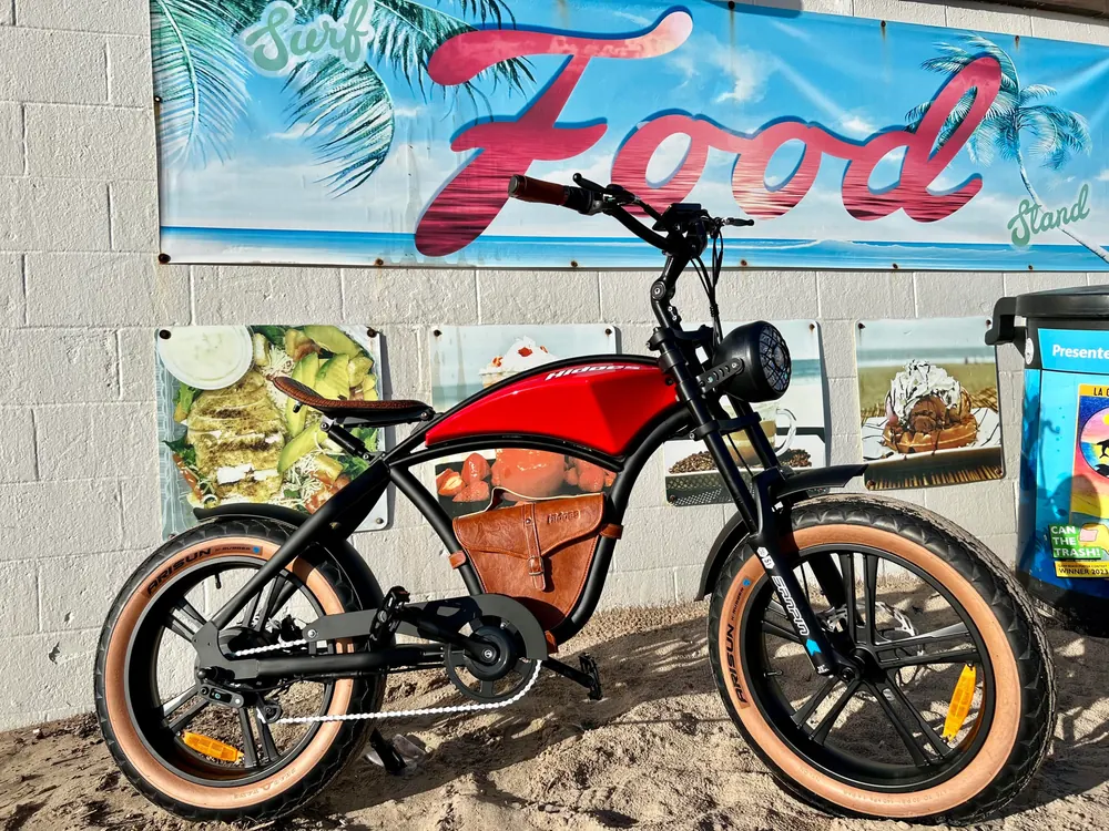 HIDOES B10 red electric bike with fat tires and 1000W motor