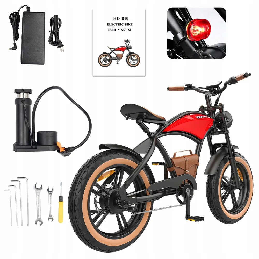 Hidoes brand logo on red B10 electric bike