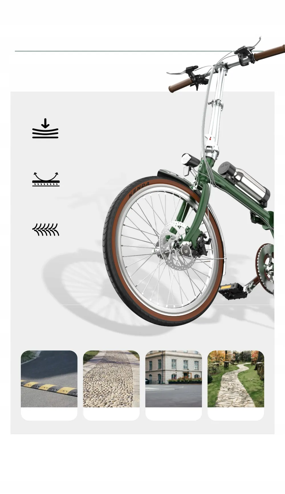 Green ONESPORT OT02 PRO electric city bike, unisex frame