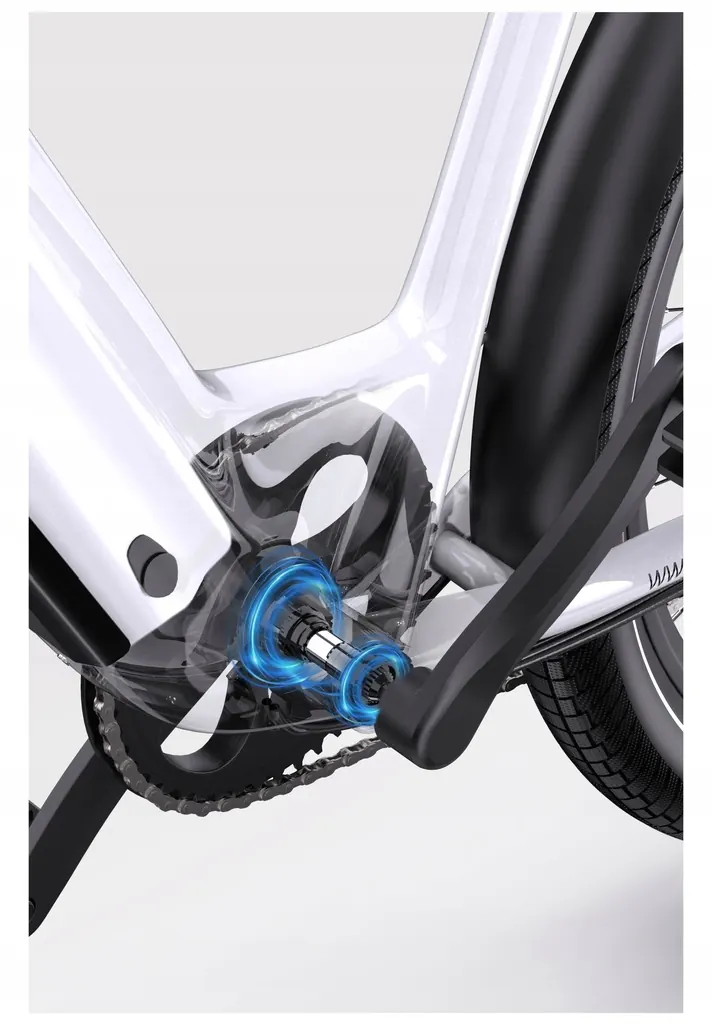 Onesport OT05 e-bike with 27.5 inch wheels and white finish