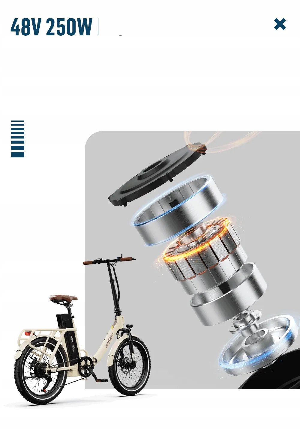 ONESPORT OT16-2 electric bike with 20-inch wheels