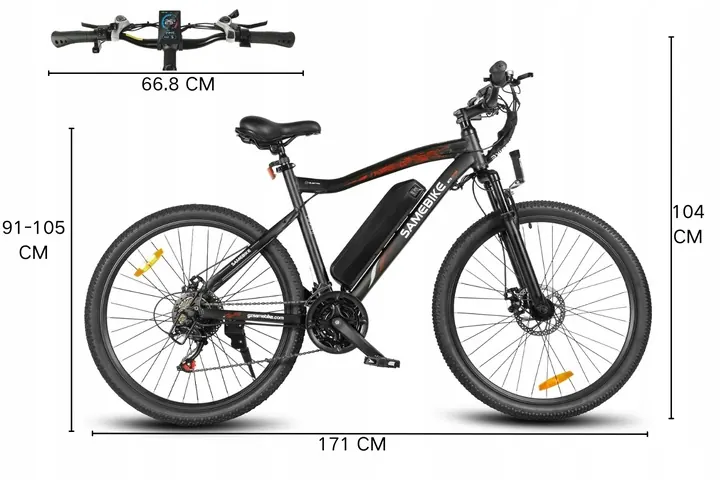 Samebike SY26-II electric bike packaged weight 26.5 kg, ready for delivery.