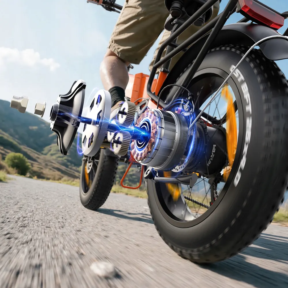 Varun brand folding electric bike with 48V battery and fat tires