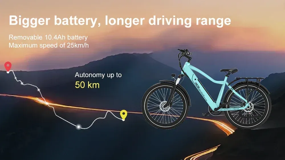 RCB G5 Electric Bike on rough terrain